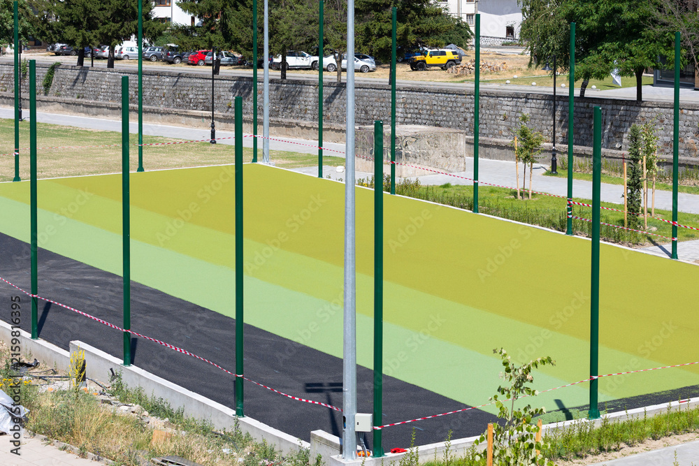 Naklejka premium tennis court installation process of rubber safety surfacing