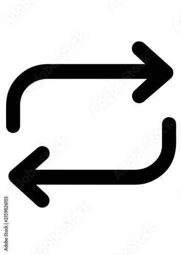 Data Synchronization and Circular Transfer Arrows Icon, Vector Illustration