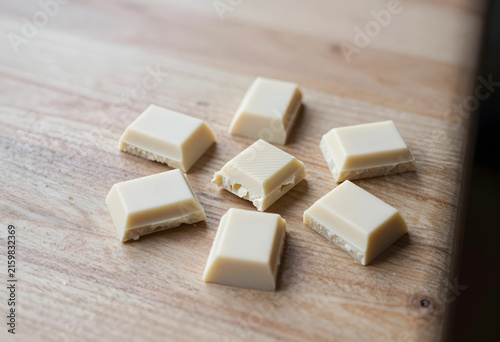White chocolate squares on ...