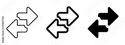 Canvastavla Reciprocal Arrows Icon Set, Bidirectional Exchange Symbols, Data Transfer and Co