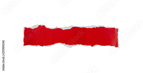 piece of blank red paper texture background torn and ripped on transparent background. document frame design