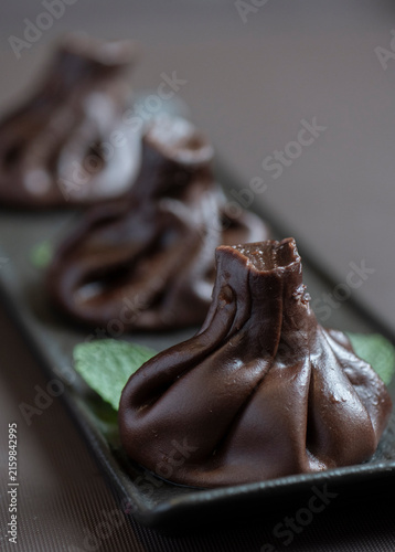 Creative chocolate dessert khinkali dessert,Georgian food, Caucasian, food,