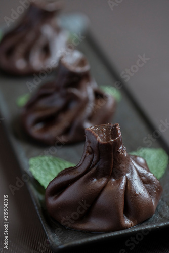 Creative chocolate dessert khinkali dessert,Georgian food, Caucasian, food,