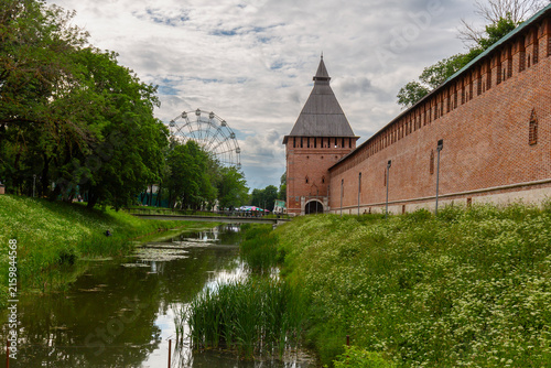 The moat and fortress wall of the Smolensk Kremlin, Russia