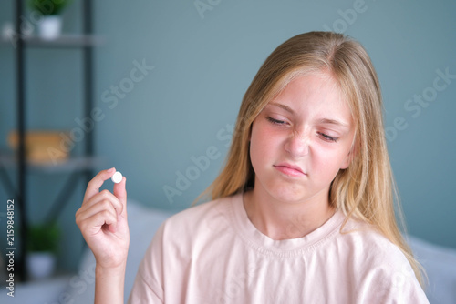 Fotografie The child does not want to take medication