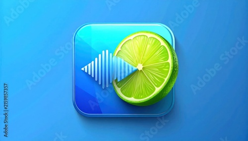 Lime icon with sound wave symbol.