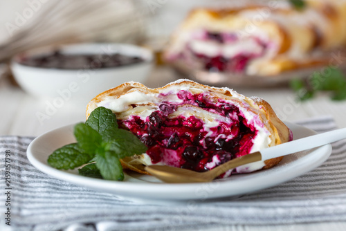 Piece of Finnish pancake (pannukakku).