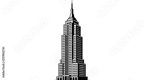 Iconic Skyscraper Isolated Vector Illustration