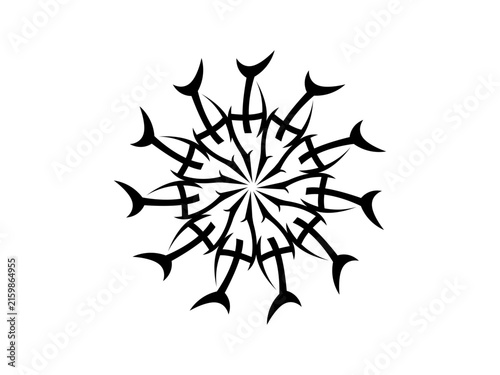 Spiky Sunburst Mandala Icon Tribal Radial Star Pattern