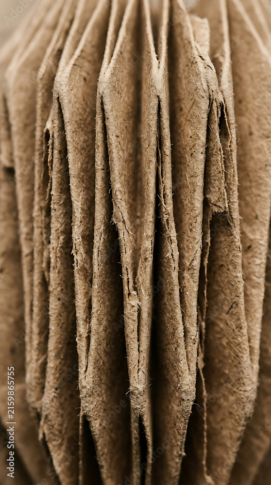 Fototapeta premium Close Up View Of Crumpled Brown Paper Texture Surface transparent background