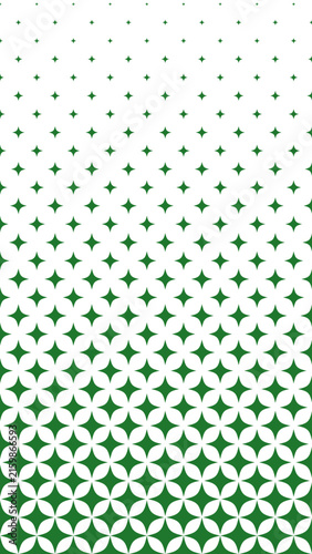 Green geometric halftone pattern.