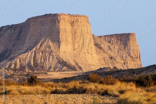 Formation rocheuse dans le désert des Bardenas Reales en Espagne