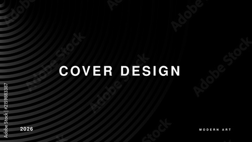 Modern Art Cover Design, 2020 Abstract Geometric Pattern, Minimalist Black and White Background for Presentation or Publication