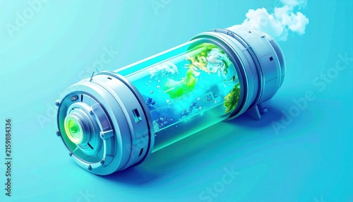 Earth in a test tube globe.