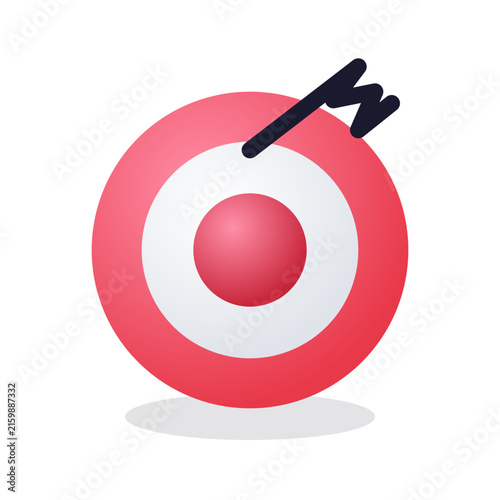 3D target goal archery success gradient vector icon