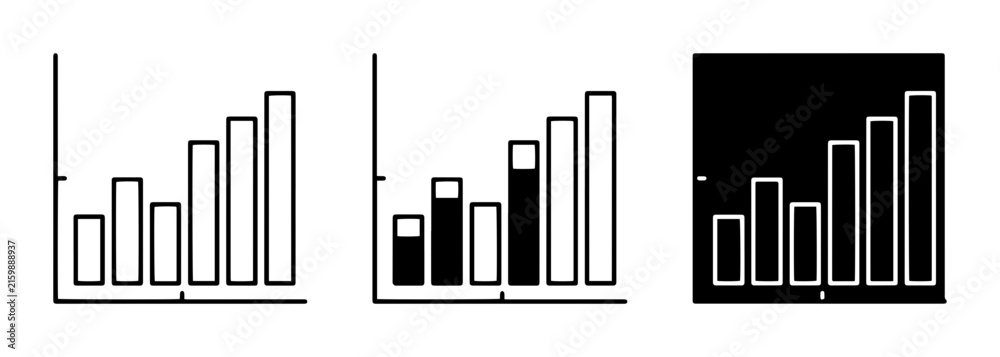 Obraz premium Bar Chart Icons, Growth Graphs, Data Visualization Elements, Business Analytics Charts
