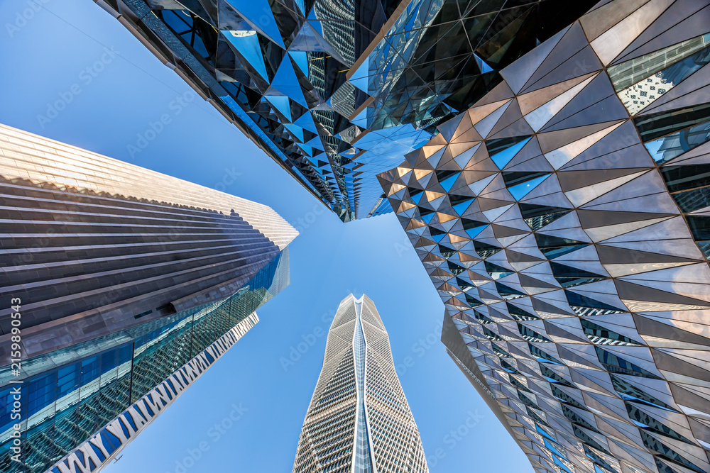 Naklejka premium Riyadh skyline KAFD King Abdullah Financial District banks offices skyscrapers in Riyadh, Saudi Arabia