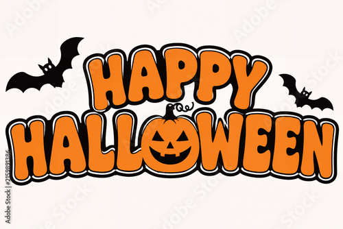 Happy halloween greeting with orange and black text