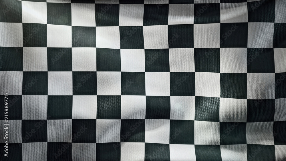 Fototapeta premium Waving racing finish flag in motion background