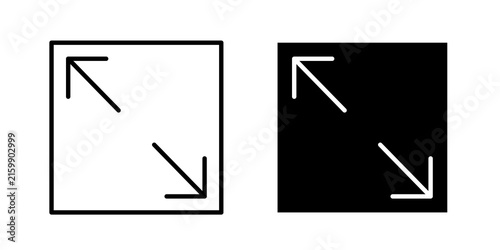 Foto Expand icon flat pictograms pack