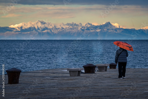 Trieste in winter. Between the sea, snow-capped mountains, and historic monuments.