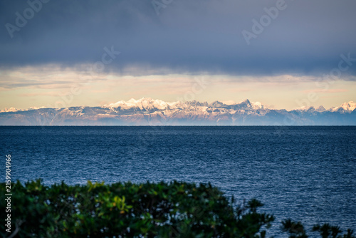 Trieste in winter. Between the sea, snow-capped mountains, and historic monuments.
