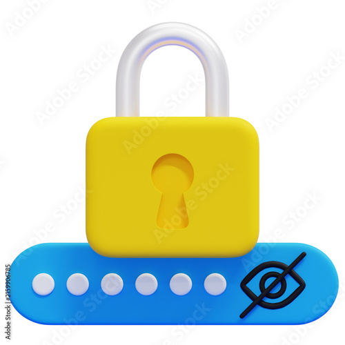 Password Protection Security 3D Icon