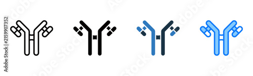 Antibody icon multiple style vector illustration