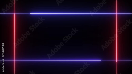 Neon line on black background 