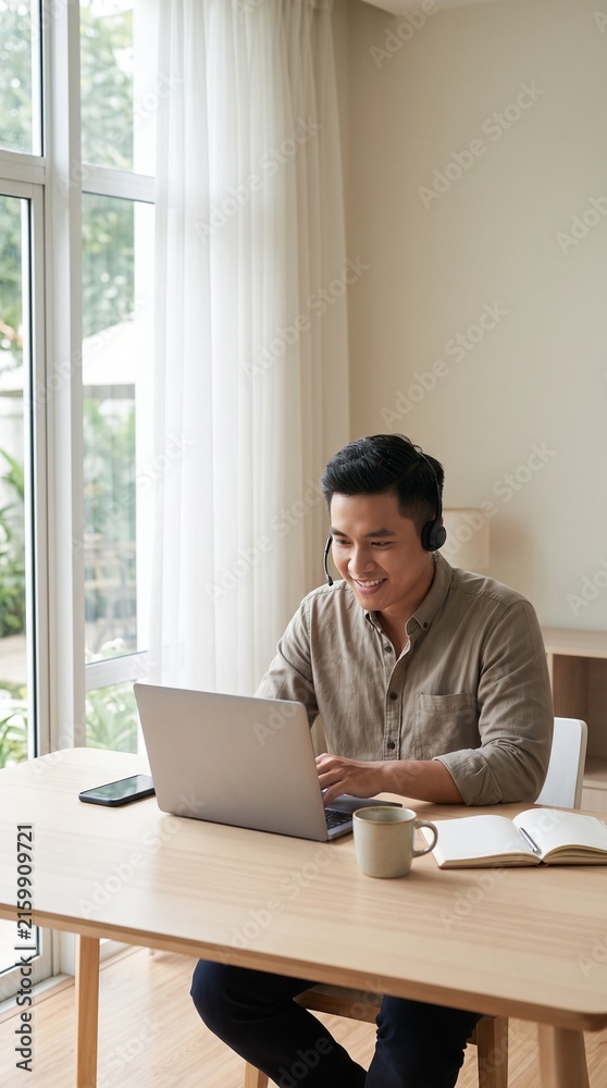 Fototapeta premium man working on laptop