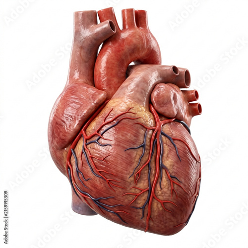 Realistic Human Heart Anatomy, Medical Illustration, Cardiovascular System