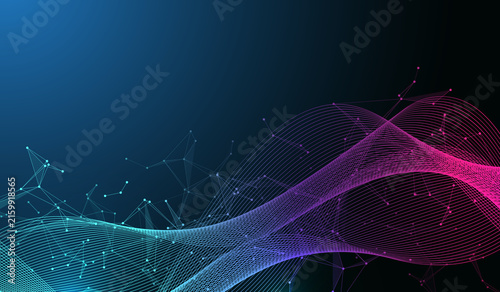 Colorful molecules background. DNA helix, DNA strand, DNA Test. Molecule or atom, neurons. Abstract structure for science or medical background, banner. Scientific illustration