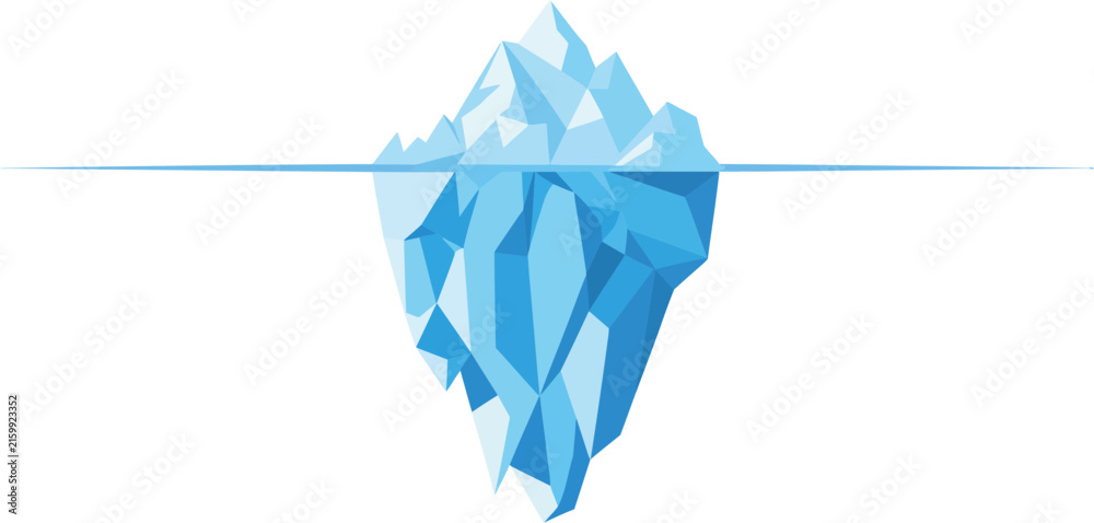 Fototapeta premium Polygonal iceberg in flat style. Iceberg icon. Vector Illustration