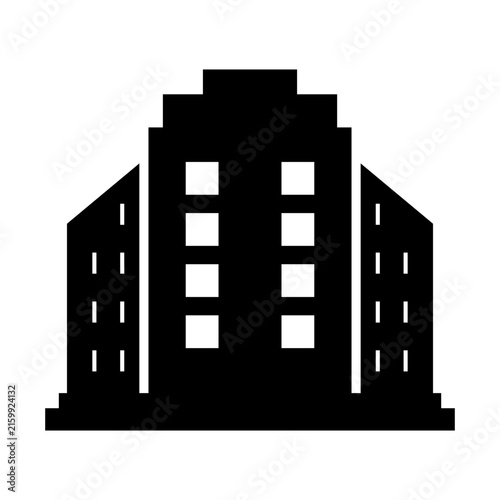 Modern city skyscraper. Urban high-rise building silhouette