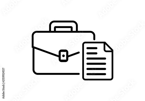 Business briefcase and document. Professional portfolio and paperwork.