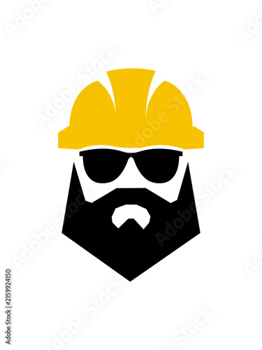 Construction worker with hard hat and sunglasses. Male laborer in safety gear for industrial projects and outdoor work sites.