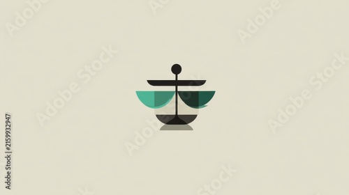 Minimalist Design of Balance Scales Symbol Representing Justice, Fairness, Equity, and Legal System Concept