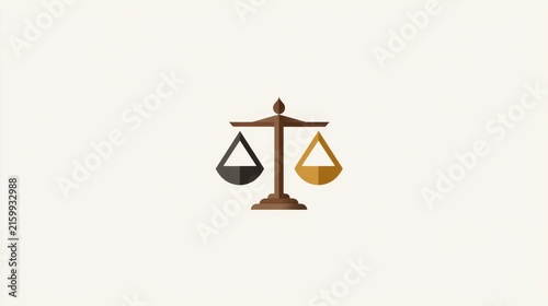 Simple and Elegant Scales of Justice Icon Symbolizing Fairness and Balance in Legal System and Moral Philosophy
