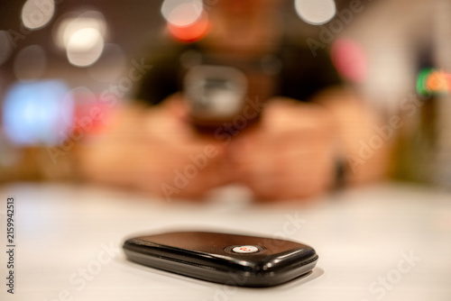 Canvas Print Restaurant pager waiting for order notification on table