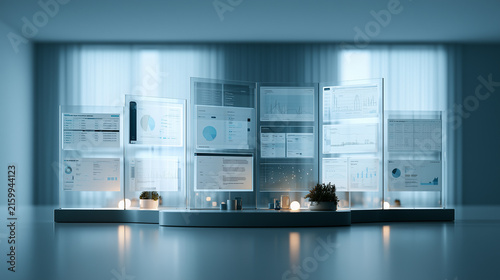 AI-driven credit risk assessment platform in modern office.