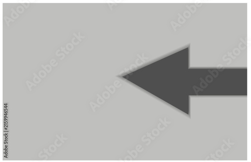 Dark grey arrow pointing left layout template display for navigation direction choice button web user interface UI UX design diagram presentation