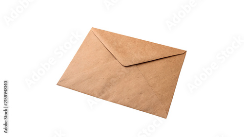 Cuadro en lienzo Simple brown kraft paper envelope for correspondence isolated on transparent bac
