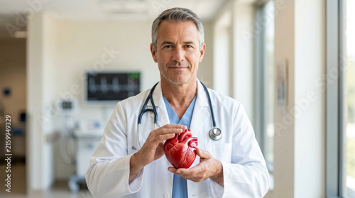 Doctor Holding Anatomical Heart Model - Cardiology Concept