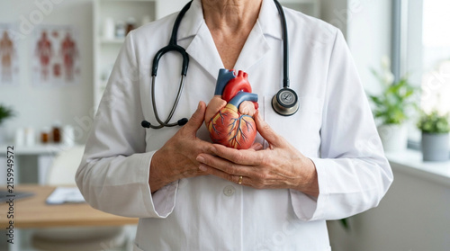 Doctor Holding Anatomical Heart Model - Healthcare Concept