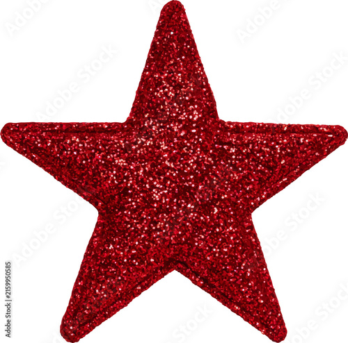 Red glitter star cutout sparkling with a festive shine. Symbolizing success. Triumph. And award recognition. Ideal for holiday decorations. Party themes