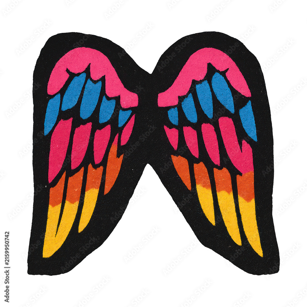 Naklejka premium PNG Colorful abstract angel wings illustration.