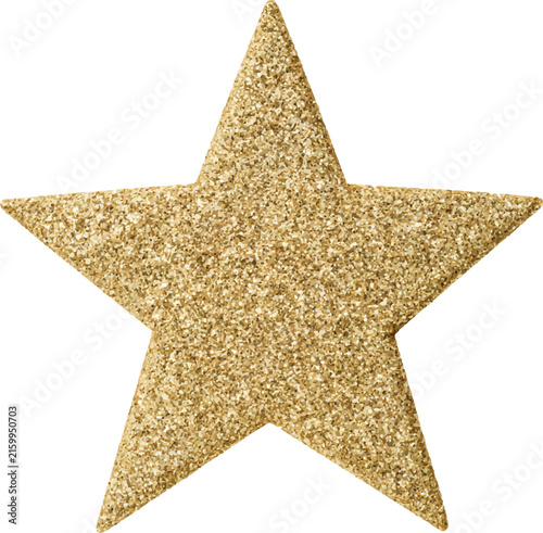 Gold glitter star cutout presenting a sparkling symbol of success. Achievement. And celebration. Perfect for awards. Recognition. Holidays. Scrapbooking