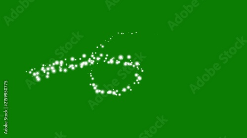 Twinkling Christmas star trail animation with luxury white glitter particles, glowing magic dust, sparkling fairy effects and shimmering light paths isolated on green screen in ultra HD and 4K