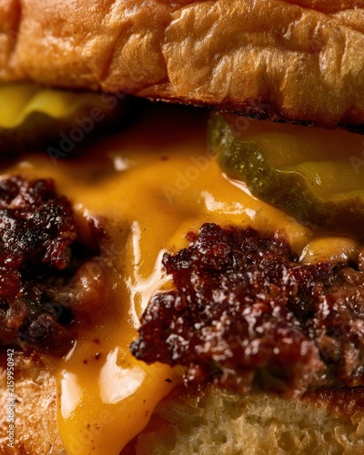 Smash Burger With Melted Cheese Macro