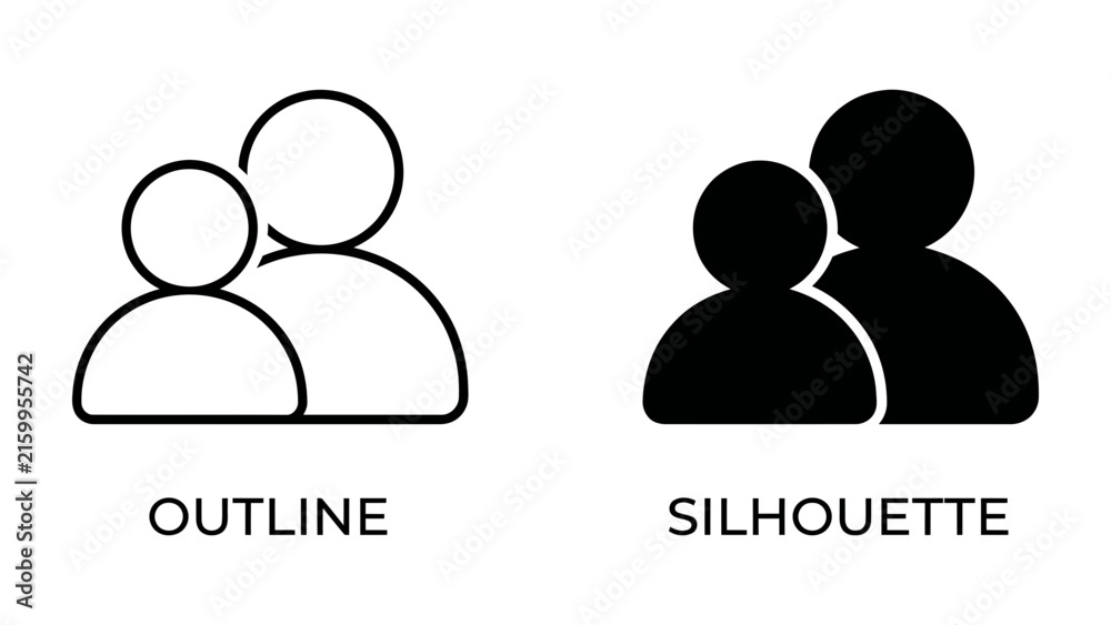 Fototapeta premium User icon outline and silhouette